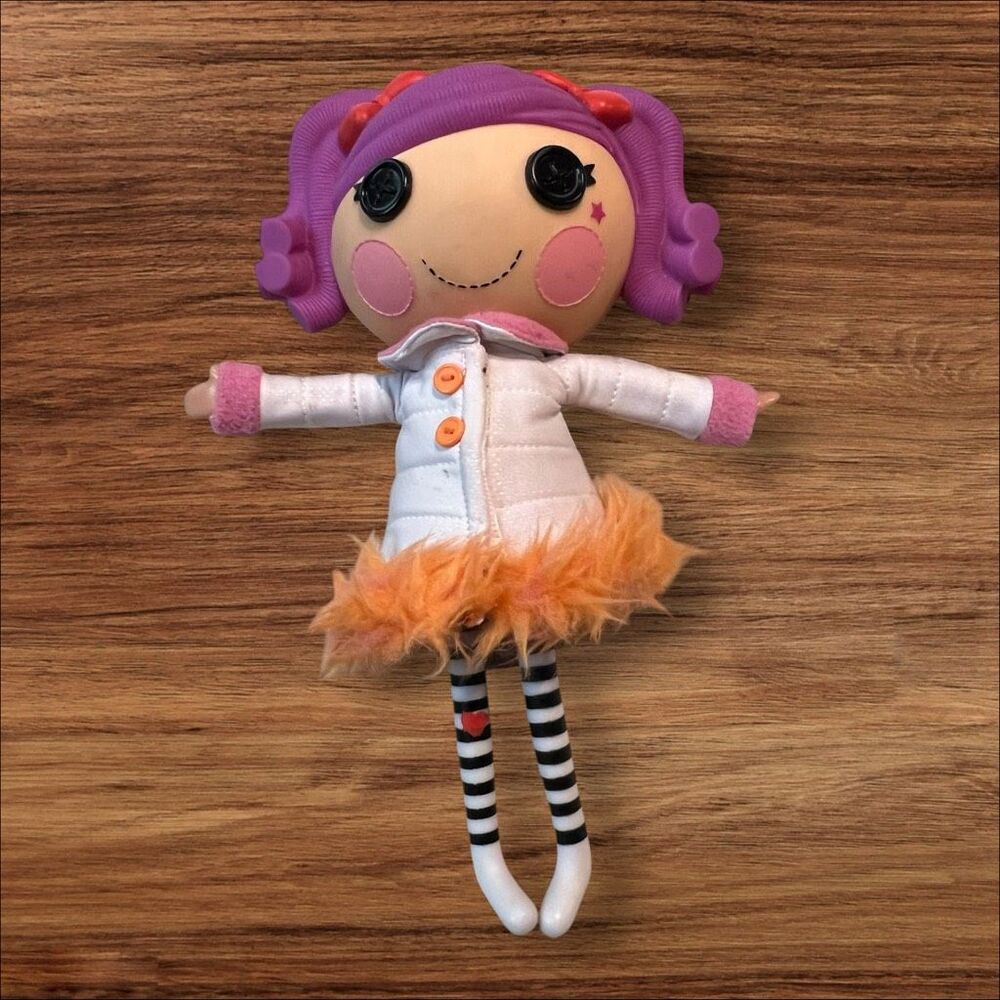 Lalaloopsy Doll Purple Hair Winter Coat Striped Legs 12”